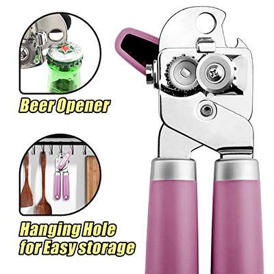  Can Opener Manual, Can Opener with Magnet, Hand Can Opener with  Sharp Blade Smooth Edge, Handheld Can Openers with Big Effort-Saving Knob, Can  Opener with Multifunctional Bottles Opener, Pink : Home