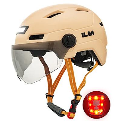 ILM Adult Bike Helmet with USB Rechargeable LED Front and Back