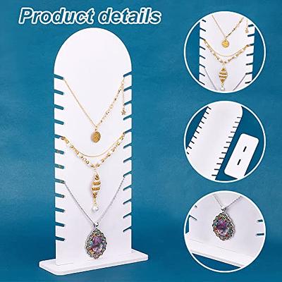PandaHall Jewellery Display Stand Earring Necklace Display Holder 13x9 Inch  / 3x23cm Wood Business Card Holder Jewellery Organizer Table Displays for