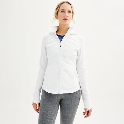 Women's Tek Gear® Hooded Mixed-Media Jacket, Size: XL, White