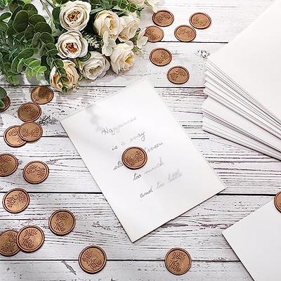 Yeaqee 50 Sets Pre Folded Vellum Jackets Set 50 Vellum Jackets for 5x7  Invitations and 50 Gold Wax Seal Stickers Translucent Vellum Paper Envelope  Seals for Wedding DIY Birthday Bridal Baby Shower