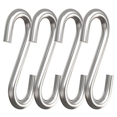 Waitkey 8 Pack S Hooks for Hanging, 3.5 inch Heavy Duty Metal S Hooks with  Safety Buckle S Shaped Hooks Pot Rack Closet Hooks for Hanging Plants,  Clothes, Kitchen Utensil, Pots, Pans
