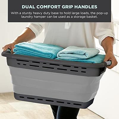 Brookstone Gray Collapsible Laundry Basket