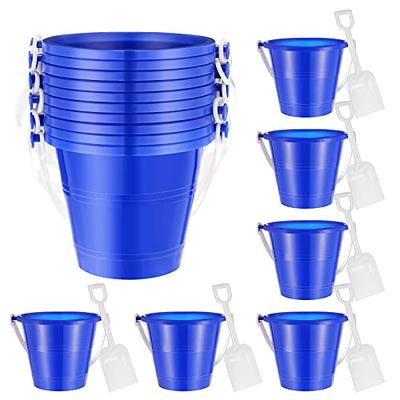 SLOOSH 12 Sets Sand Buckets with Shovels for Kids Beach Pails Toys Party Favors Pail Set Plastic Bucket with Handles