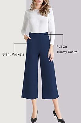  Dress Pants for Womens Work Business Pants Tummy Control Office Straight  Leg Professional Petite 29 Inseam Blue Trousers High Waisted Ladies Slacks  : Clothing, Shoes & Jewelry