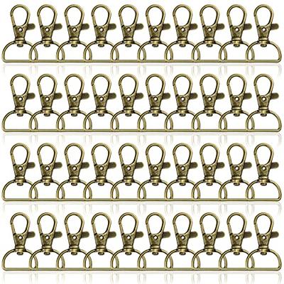 Paxcoo 60Pcs Swivel Snap Hooks and D Rings for Lanyard and Sewing Projects  (1” Inside Width)
