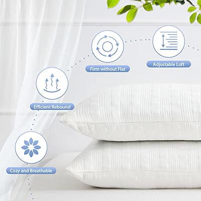 HOMBYS Extra Firm Bed Pillows for Sleeping, Shredded Memory Foam Pillows  Standard Size Set of 2, for Side, Back, Stomach Sleepers,40% Viscose Made