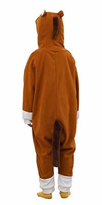 Adult Horse Onesie Pajamas Animal Cosplay Homewear Sleepwear Jumpsuit  Costume for Women Men Girls Boys Teens