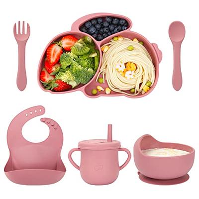 Daily Kitchen daily kitchen baby feeding supplies 8 piece set - toddler  plates and bowls set silicone baby feeding set for weaning - baby e