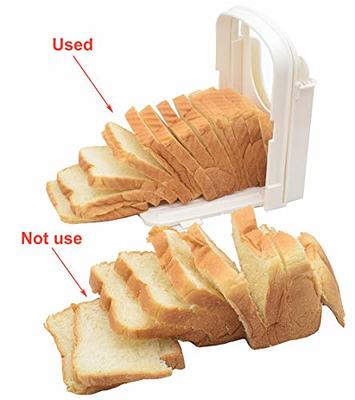 Aobrill Bread Slicer for Homemade Bread Foldable Toast Slicer with Non-slip  Mat (White) - Yahoo Shopping