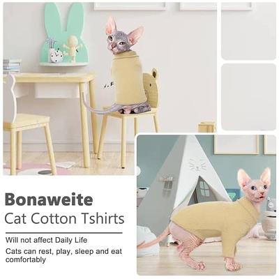 Bonaweite Sphynx Cat Clothes, Cat Sweaters for Cats Only, Turtleneck Sphynx  Cat Sweaters, Cat Clothes for Cats Only, Svinx Hairless Cat T-Shirts Kitten  Clothes Onesie XS-2XL XS PurpleRed