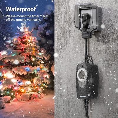 DEWENWILS Light Sensor Timer for Christmas Waterproof, Plug in