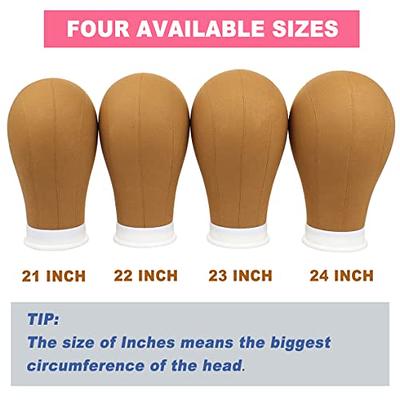 Canvas Head Model, Hair And Wigs Mannequin Head, Synthetic Hair Model  Display Stand And Styling Head, L Size (23inch)