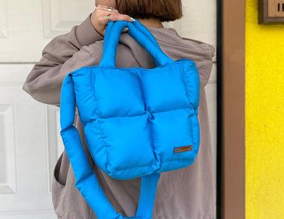 Large Puffer Bag / Puffer Bag / Puffy Bag / Quilted Tote Bag / 