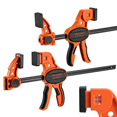 Jorgensen 6 inch Bar Clamp Set, 4 Pack Steel F Clamp Light Duty, 300 lbs  Load Limited, for Woodworking, Metalworking, DIY