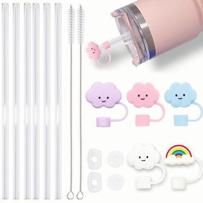 Amaxiu Straws Covers, 6 Pcs Reusable Straws Caps Cover Dust-Proof