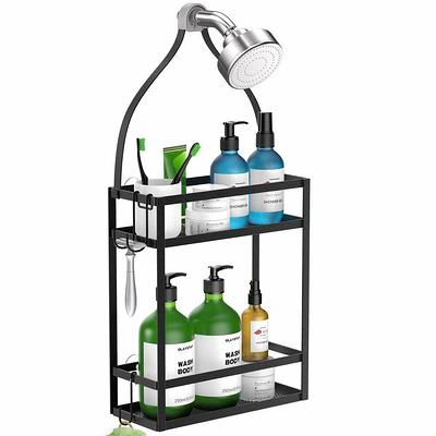 Dyiom Shower Caddy Adhesive Bathroom Shelf Wall Mounted, in Black