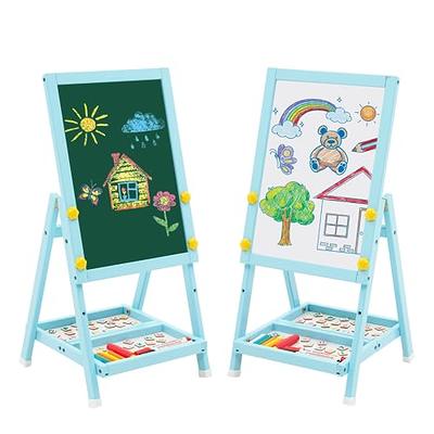 ERYOK Kid's Art Easel with Adjustable Double-sided Magnetic Board, Paper  Roll, Storage and Accessories, Standing Art Easel for Kids (31-55.5 inches)  - Yahoo Shopping