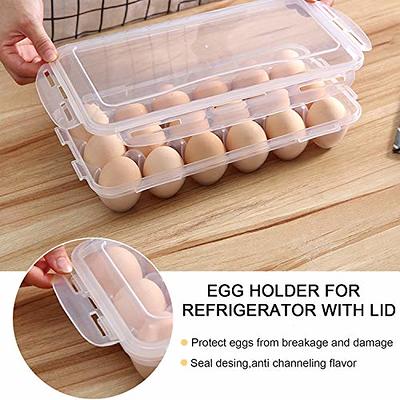 Greenco Refrigerator Organizer Bins for Eggs - Eggs Container for  Refrigerator - 14 Egg Organizer Container with Lid & Durable Handle -  Stackable