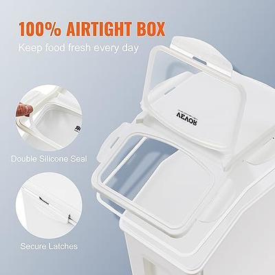 2x Rice Storage Containers With Airtight Design With 2 Side Locking Lid Bpa  Free Plastic Measuring Cup Pourer