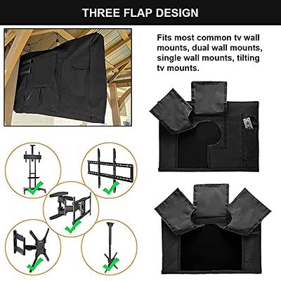 Outdoor TV Cover 39-40 Inch with Waterproof Zipper Velcro + Bottom Cover,  HOMEYA 600D Heavy