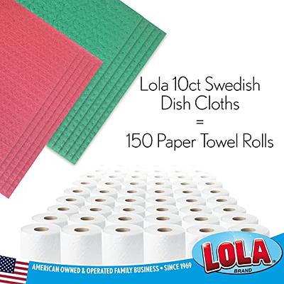 LOLA Swedish Dishcloths for Kitchen - 30 Pack, Ultra Absorbent Eco Friendly  Cleaning Cellulose Sponge Dish Cloths, No Odor, Reusable Paper Towels