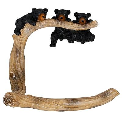 Black Bear Paper Towel Holder - Cabin Kitchen Accessories Animal