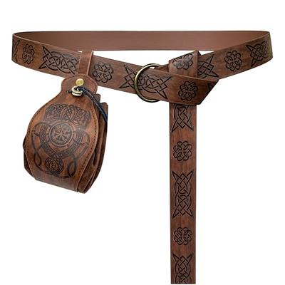 HiiFeuer Viking Embossed Double Dragon Waist Armor, Vintage Norse Faux  Leather Wide Belt, Medieval Mercenary Corset Belt (Brown A) - Yahoo Shopping