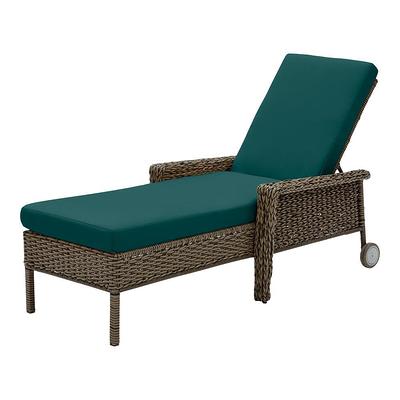 Noble House Nadine Outdoor Fabric Chaise Lounge Cushion in Blue