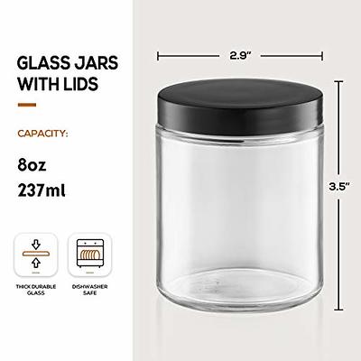 12 Pack, 8 OZ Thick Glass Jars with Lids, Clear Candle Jars with 12 Metal  Lids