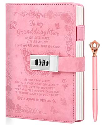 Granddaughter Gifts Diary with Lock Set for Girls, Refillable