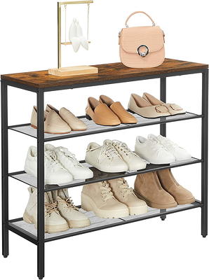 Nroech Expandable Shoe Rack Storage Organizer-Adjustable 2 Tier Wood and Metal  Shoe Shelf Heavy Duty Free Standing Shoe Rack for Closet Bedroom Entryway  (Black) in 2023