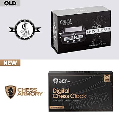 Chess Armory Digital Chess Clock - Portable Timer with Tournament and Bonus Time Features