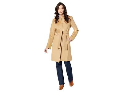 Vince Camuto Women's Faux-Leather Belted Trench Coat - Macy's