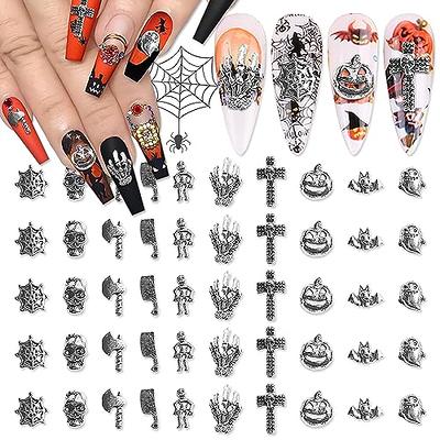 Nail Stickers Halloween Cross Bat Witch Pumpkin Skull Spider Decal