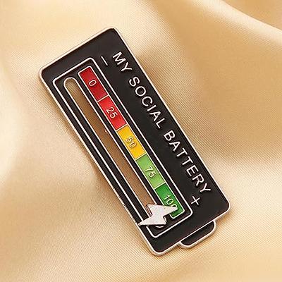 MKYOKO Social Battery Pin, A Week Sentiment Lapel Pin Slider with Point,  Interactive Mood Lapel Pin, Aesthetic Functional Lapel Pin Social Mood  Brooch for Clothing, 1 - Yahoo Shopping