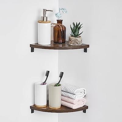 Homode Corner Shelf Wall Mount, Set of 2 Floating Corner Shelf Organizer  for TV Accessories, Speaker, Cable Box, Game Console, Storage for Bathroom