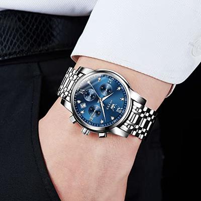 Black Watch for Men Large Face Stainless Steel Diamond Watches with Date  Gold Roman Number Fashion Men's Chronograph Watches Waterproof Luminous  Easy Read Mens Multi-Function Quartz Watch for Men - Yahoo Shopping