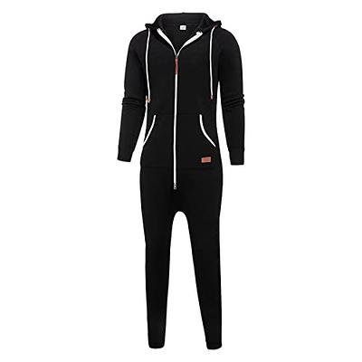 WUAI Onesie Men's Hooded Jumpsuit Zip Up One Piece Pajamas Playsuit Jogger  Sweatsuit Overall Romper : : Clothing, Shoes & Accessories