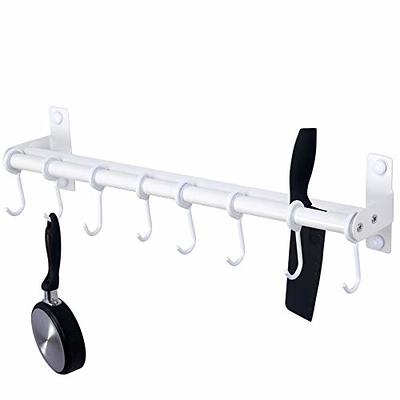 ETECHMART Hanging Pot Rack, 3 in 1 Wall Mounted Pan Holder with 10