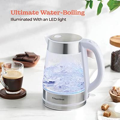 Speed-Boil Water Electric Kettle, 1.7L 1500W, Coffee & Tea Kettle  Borosilicate Glass, Water Boiler, Auto Shut-Off, Cool Touch Handle, Base  Detachable