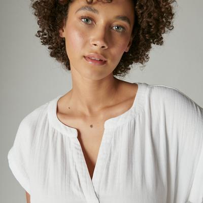 Lucky Brand Button Down Pintuck Top - Women's Clothing Button Down Tops  Shirts in Bright White, Size S - Yahoo Shopping