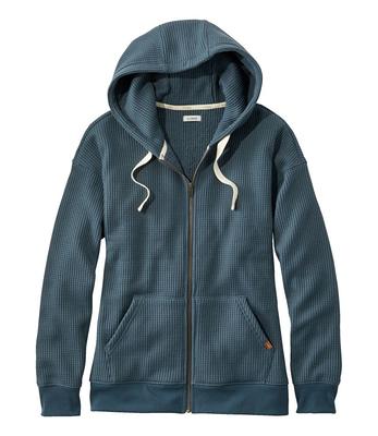 Women's L.L.Bean Birchwood Brushed Waffle Full Zip Hoodie