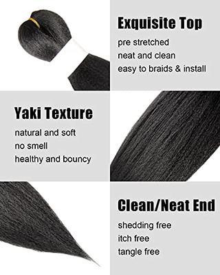 KAVSORAPI Braiding Hair Pre Stretched 16 Inch Black Braiding Hair Short Straight  Crochet Braids Yaki Texture Synthetic Hair 8 Packs (1B/Natural Black) -  Yahoo Shopping