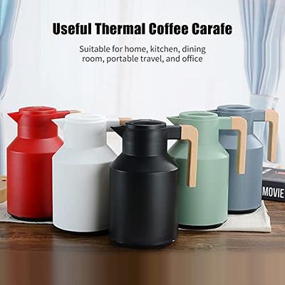 1L Thermal Coffee Carafe Double Walled Vacuum Coffee Pot Thermal Carafe  Thermos Pot With Wood Handle Water Kettle Insulated Flask Tea Carafe  Keeping Hot Cold : : Kitchen