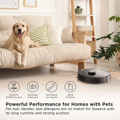 HONITURE Q5, 2-in-1 Robot Vacuum and Mop Cleaner with XL-600ml Dustbin,  2000Pa, 100mins Runtime, LCD Display, Voice & APP Control, Self-Charging