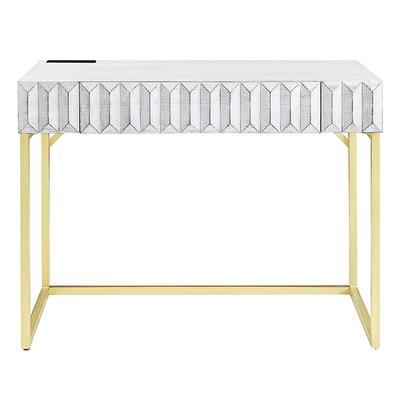 Furniture of America Fiora Modern Metal Swivel Writing Desk in White