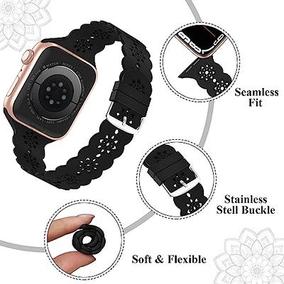 6 Packs Cartoon Engraved Bands Compatible with Apple Watch Band 40mm 38mm  44mm 45mm 49mm 42mm Women, Designer Silicone Cute Soft Strap for Apple  Watch