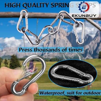 Spring Snap Hooks, 304 Stainless Steel Metal Clip Heavy Duty Rope Connector  Small Snap Clamp Key Chain Link Buckle for Hammock Swing Set Outdoor Travel  Camping Fishing Hiking - Yahoo Shopping