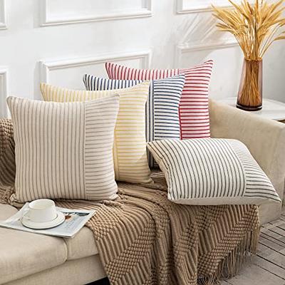 Set of 4 Cream Boho Throw Pillow Covers 18x18 Decorative Pillows